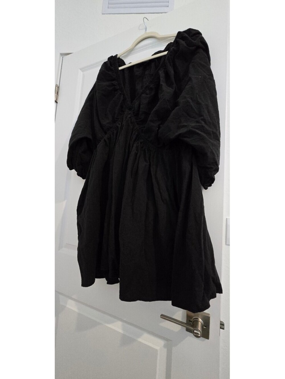 Curve Black Puff Sleeve Dress 4XL